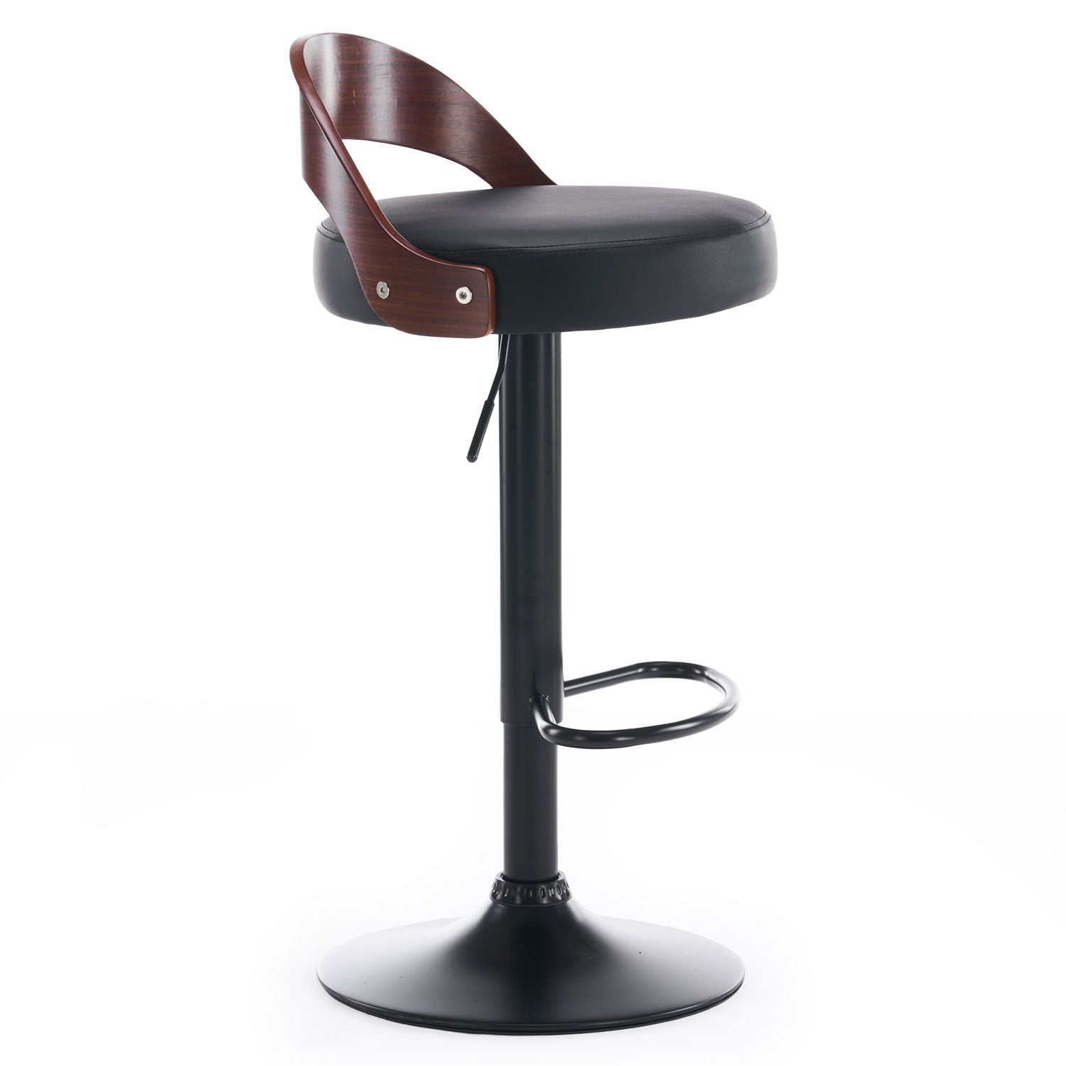 Lot de 2 chaises de bar Yoggi Bois foncé et Simili Noir