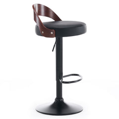 Lot de 2 chaises de bar Yoggi Bois foncé et Simili Noir