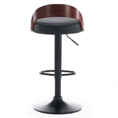 Lot de 2 chaises de bar Yoggi Bois foncé et Simili Noir