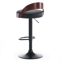 Lot de 2 chaises de bar Yoggi Bois foncé et Simili Noir
