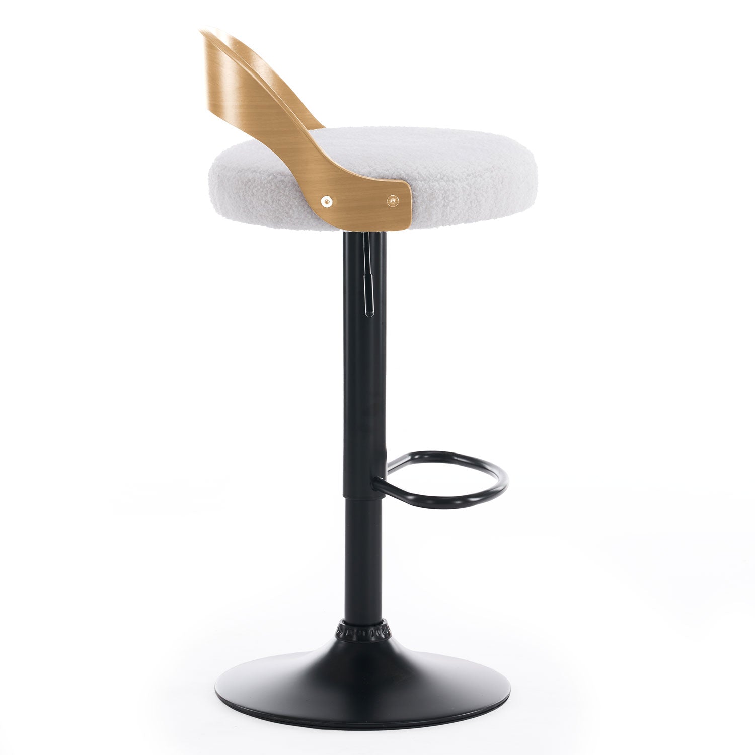 Lot de 2 chaises de bar Yoggi Bois Chêne clair et Tissu bouclette Crème