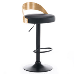 Lot de 2 chaises de bar Yoggi Bois Chêne clair et Simili Noir