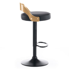 Lot de 2 chaises de bar Yoggi Bois Chêne clair et Simili Noir
