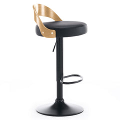 Lot de 2 chaises de bar Yoggi Bois Chêne clair et Simili Noir