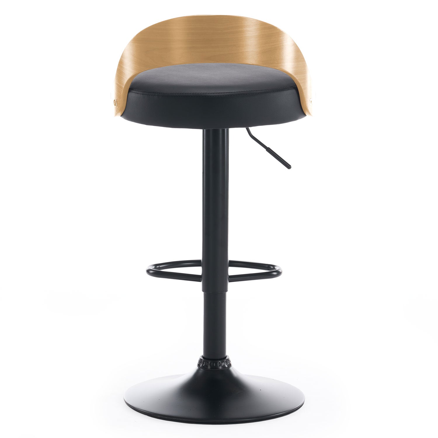 Lot de 2 chaises de bar Yoggi Bois Chêne clair et Simili Noir