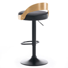 Lot de 2 chaises de bar Yoggi Bois Chêne clair et Simili Noir