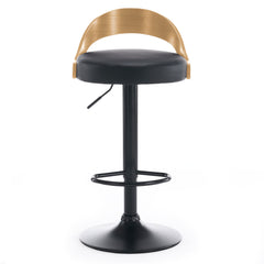 Lot de 2 chaises de bar Campy en bois chêne clair et simili noir