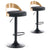 Lot de 2 chaises de bar Campy en bois chêne clair et simili noir