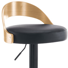 Lot de 2 chaises de bar Yoggi Bois Chêne clair et Simili Noir