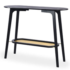 Console en bambou noir Camay avec cannage