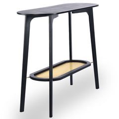 Console en bambou noir Camay avec cannage