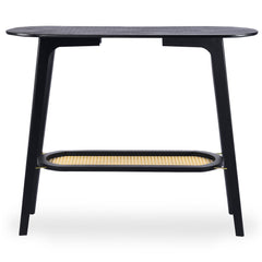 Console en bambou noir Camay avec cannage