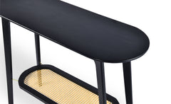 Console en bambou noir Camay avec cannage
