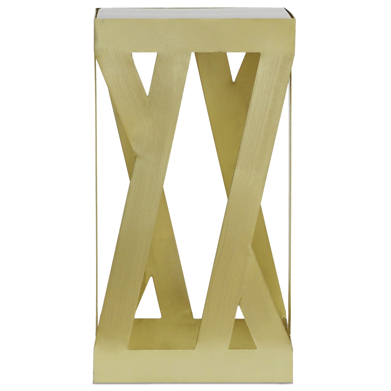 Ensemble de 3 tables d'appoint Zendaya en Verre fumé et Métal Or