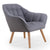 Fauteuil scandinave en tissu gris clair