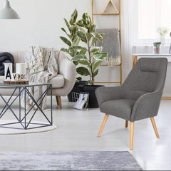 Fauteuil Fox avec dossier haut en gris