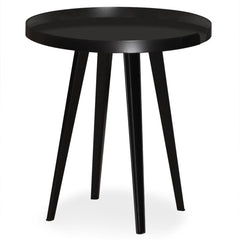 Table d'appoint ronde en métal avec rebord noir 45 cm
