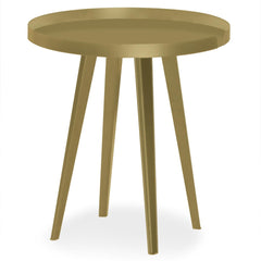 Table d'appoint ronde en métal or avec rebord 45 cm