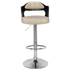 Lot de 4 chaises de bar Ruben Bois Noir et Simili Crème