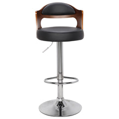 Lot de 4 chaises de bar Ruben Bois Noisette et Simili Noir