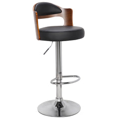 Lot de 4 chaises de bar Ruben Bois Noisette et Simili Noir