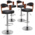 Lot de 4 chaises de bar en bois et simili cuir noir