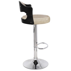 Lot de 2 chaises de bar Ruben Bois Noir & Simili Crème