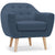 Fauteuil Savoy en tissu bleu scandinave