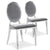 Lot de 2 chaises médaillon en velours argenté