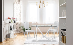 Lot de 2 chaises médaillon Sofia Simili Blanc