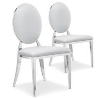 Ensemble de 2 chaises médaillon en simili blanc