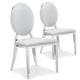 Ensemble de 2 chaises médaillon en simili blanc