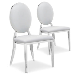 Lot de 2 chaises médaillon Sofia Simili Blanc