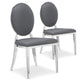 Ensemble de 2 chaises médaillon gris simili