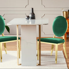 Ensemble de 2 chaises médaillon en velours vert