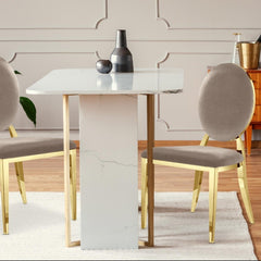 Lot de 2 chaises médaillon taupe en velours
