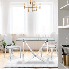 Lot de 2 chaises médaillon Sofia Simili Blanc