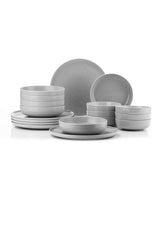 Service de table 18 pièces Ammeli 100% Porcelaine tachetée Gris