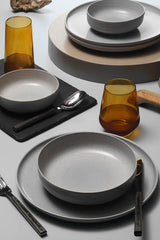 Service de table 18 pièces Ammeli 100% Porcelaine tachetée Gris