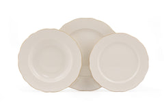 Service de table 18 pièces Avout Porcelaine Blanc liseré Or