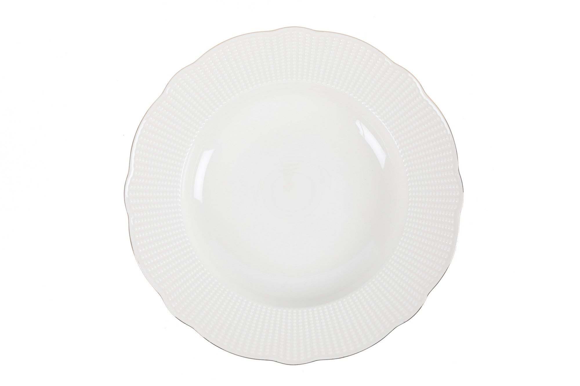 Service de table complet 83 pièces Avout 100% Porcelaine Blanc liseré Or