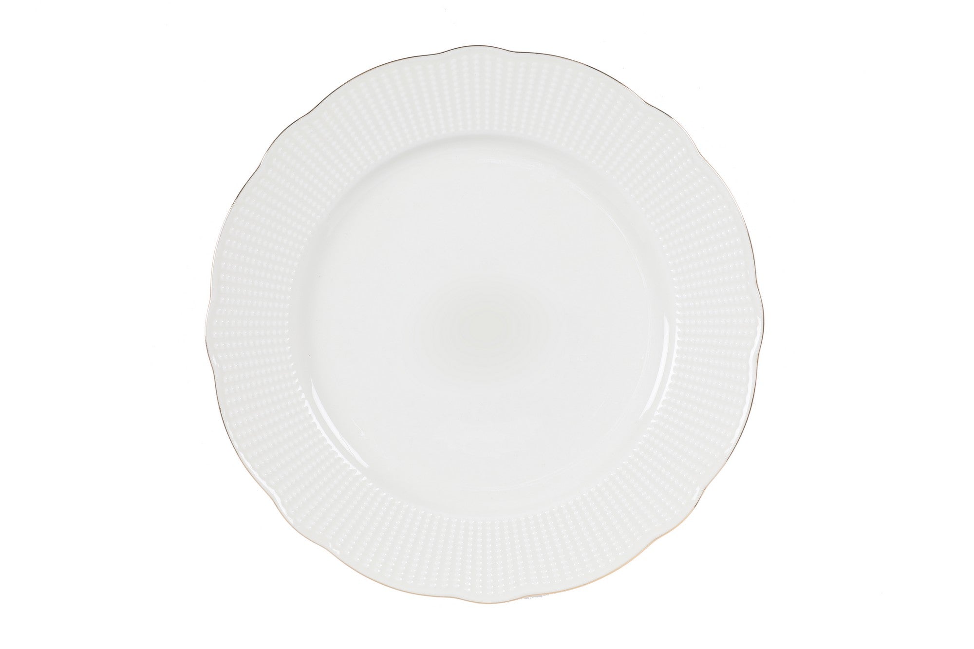 Service de table complet 83 pièces Avout 100% Porcelaine Blanc liseré Or