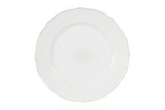 Service de table complet 83 pièces Avout 100% Porcelaine Blanc liseré Or