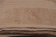  Serviette de bain liteau à trois lignes brodées Sicco 70 x 140 cm 100% Coton Beige