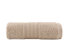 Serviette de toilette liteau à trois lignes brodées Sicco 30 x 50 cm 100% Coton Beige