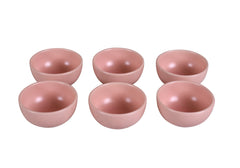 Set coupelles saucières 6 pièces Ronde Jade Céramique Rose Dragée