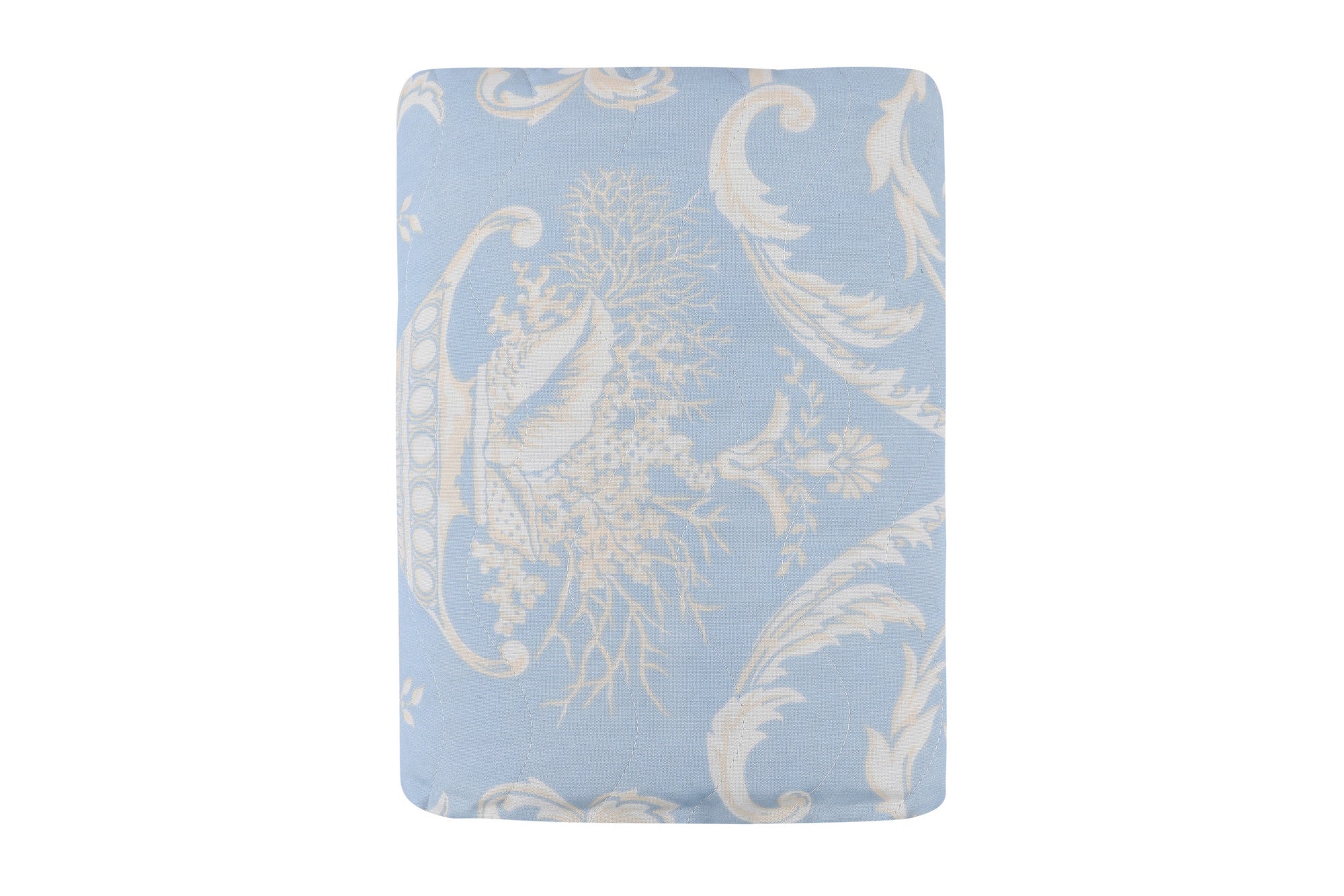 Set couvre-lit 200x220cm et 2 taies d'oreille Noctis Tissu Motif floral calice Polycoton Bleu ciel et Blanc