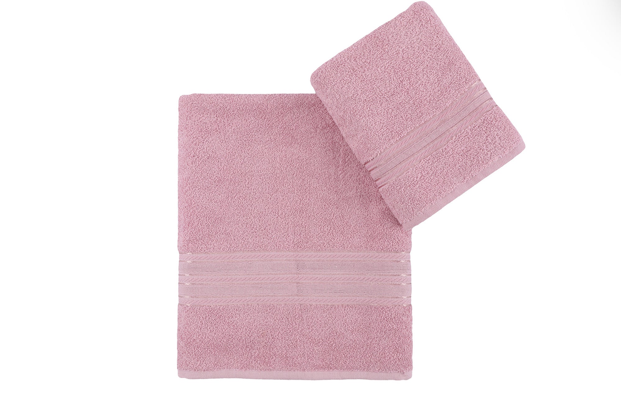 Set de 2 serviettes Sicco 100% Coton Rose