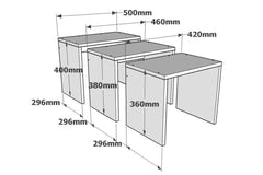 Set de 3 tables basses gigognes Shatris Blanc, chêne et Anthracite