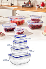 Set de 4 boîtes de conservation Russo (0,42L à 2,3L) Transparent